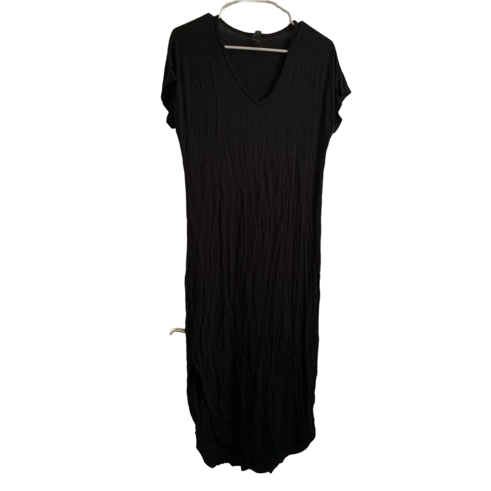 ALYA Women’s Black Cap Sleeve V Neck Maxi Dress Size: Small